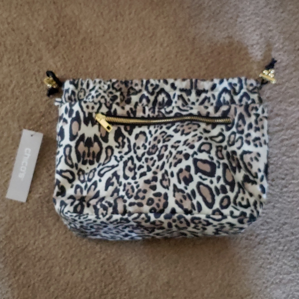 Leopard Drawstring Travel Bag, NWT